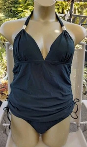 Bnwot Padded Halterneck Tankini Set With High Waisted Bottoms Size XL 14-16 - Picture 1 of 5