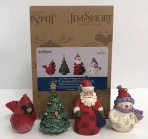 Jim Shore 4 Weihnachtsschmuck zum Aufhängen 6011887 Kardinal Weihnachtsbaum Schneemann NEU - Bild 1 von 18