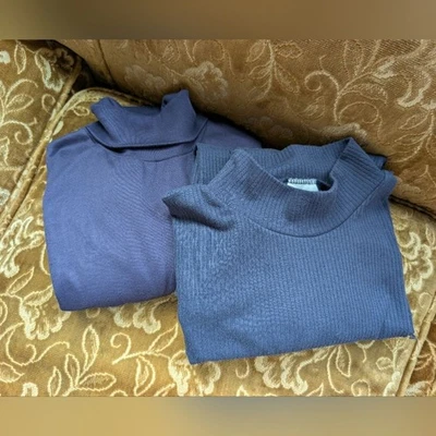 2 tops de cuello alto azul marino para mujer talla grande Foto 1 de 4