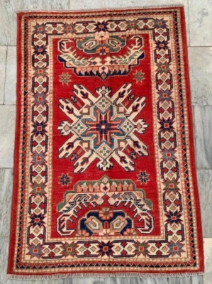 High Quality Afghan Rug, kazak Rug,Floor Rug,Stunning Rug,Living Room Rug,3x4 ft - Image 1 of 4