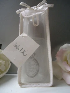 Rare DIOR BABY Boy Dove Grey Couture 7oz Shatterproof Sealed Bottle New +Pouch - Picture 1 of 11