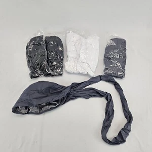 6 Stück Turban für Herren Jungen Twist Head Wraps schwarz weiß grau - Bild 1 von 9