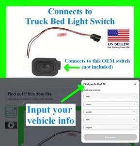 fit Ford Truck Bed Cargo Light Lamp Switch Connector Plug Pigtail Wiring Harness - Picture 1 of 1