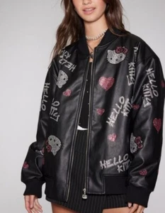Forever 21 Rhinestones Hello Kitty Bomber Jacket .  Size Small (item runs big) - Picture 1 of 13