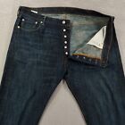 Levis 501 Jeans Mens 42x32 Button Fly Original Fit Blue Denim Cotton