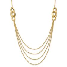 14k Yellow Gold Four Layer Rope Chain Necklace 18" for Women 3.51g