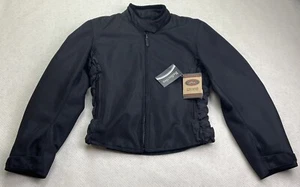 River Road Motorcycle Jacket Womens M Black Lined Padded Mesh Armored Reflective - Picture 1 of 12