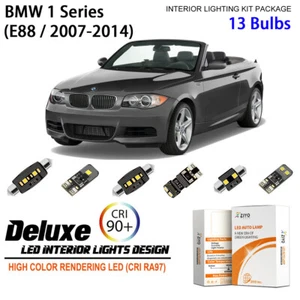 13 Bulb LED Interior Light Kit for BMW 1 Series E88 Convertible White Dome Light - Picture 1 of 9