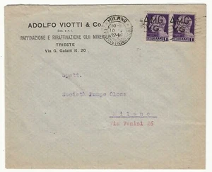 Venezia Giulia (AMG-VG) - 1 l. 1945 soprastampato in coppia su busta per Milano - Imagen 1 de 2