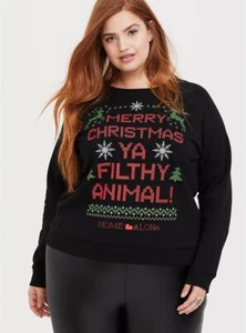 Sudadera Torrid Solo en Casa Feliz Navidad Ya Animal Sucio Nueva Sin Etiquetas Nueva 2X - Imagen 1 de 4