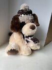 Hugfun International Dog wearing Scarf & Hat Plush Brown Soft Toy Stuffed Animal