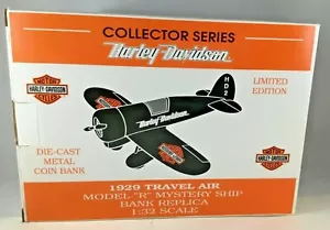 Harley Davidson 1929 Travel Air Model R Mystery Ship Die Cast Bank Vintage New - Picture 1 of 6