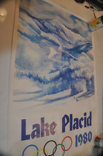 LAKE PLACID New York 1980 WINTER OLYMPICS Poster John Gallucci Olmpic Rings