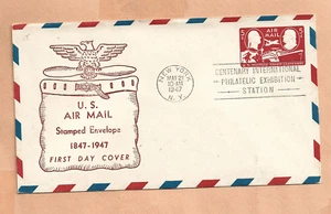 U.S AIR MAIL FDC MAY 21,1947 NEW YORK STAMPED ENVELOPES - Picture 1 of 1