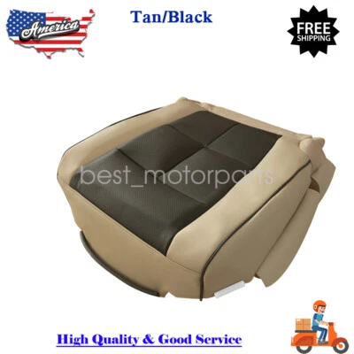 2007 2008 2009 2010 Lincoln Navigator Driver Bottom Leather Seat Cover Tan/Black - Image 1 of 4