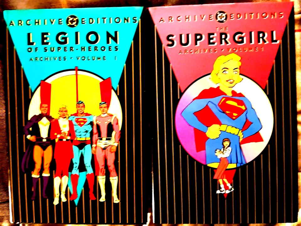 SUPERGIRL,  LEGION of SUPER HEROES  2 DC ARCHIVES Vol. 1 FIRST H/C 1st PRINTINGS - Image 1 of 1