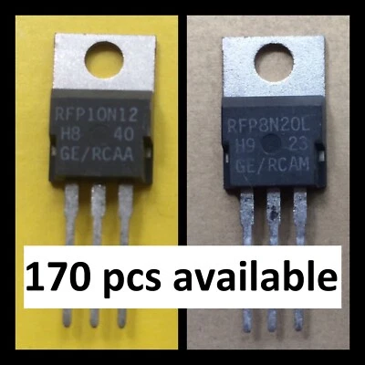 RFP8N20 RFP10N12 RCA N-Channel Power MOSFET Transistor TO-220 RFP NOS 8A 10A 100 - Image 1 of 4