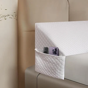 King Pillow Wedge for Headboard Gap 2 Side Large Pocket, Bed Gap Filler 0-8" - Picture 1 of 7