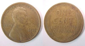 1916 P Lincoln Cent Fine - Very Fine F - VF - Bild 1 von 1