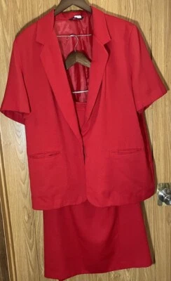 女式 18 码红色西装外套和 22w 裙 — 第 1/4 张图片