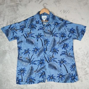 Camisa Saddlebreed Para Hombre XL Azul Abotonada Manga Corta Floral Hawaiana Informal - Imagen 1 de 8