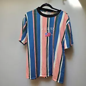 Guess Jeans ASAP USA 1981 Capsule Sayer Rose Pink Men's Striped Shirt - Picture 1 of 5