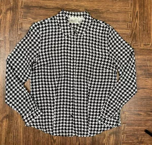 Blusa de colección 100 % seda con botones de diente de perro década de 1990 y2K de Kathie Lee talla M - Imagen 1 de 7