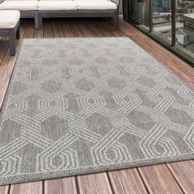 Indoor Outdoor Teppich ARUBA Balkon Teppich Wasserfest Flechtmuster - Bild 1 von 4