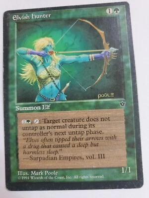 MTG Magic The Gathering Card Elvish hunter POOLE Summon Elf Green Fallen Empire - Image 1 of 2