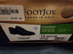 Footjoy eComfort 12 Black Leather Golf Shoes 57792 Great Condition With Box - Picture 1 of 4
