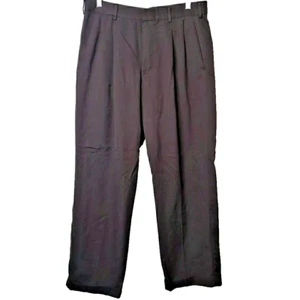 Dockers Collection Mens Dress Pants 32x30 Pleated Cuffed Relaxed Fit Wool Black - Picture 1 of 15
