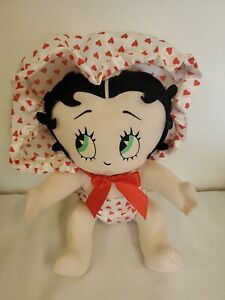 Betty Boop Baby Plush Stuffed Doll 12" Red Hearts Diaper & Bonnet