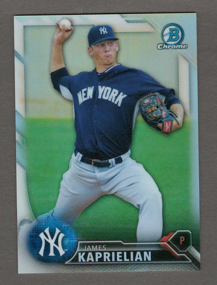 JAMES KAPRIELIAN 2016 Bowman Chrome Prospects REFRACTOR #441/499 Yankees A's - Image 1 of 1
