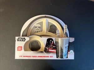 Star Wars Darth Vader Storm trooper 5 Pcs Bamboo Dinnerware Plate Bowl Cup Set - Picture 1 of 4