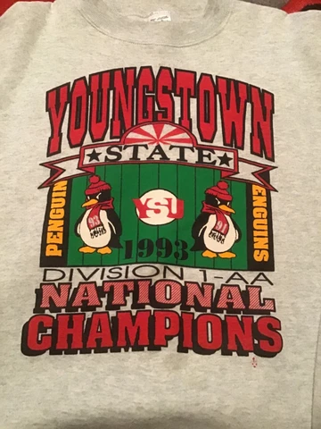 Vintage 1993 YSU Penguins National Champions Sweatshirt XL Youngstown State Cover