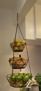 Scandinavian 3 Tier Hanging Fruit Basket Fruit Holder for Kitchen,NEW