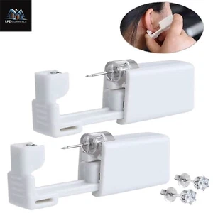 2 Pack Disposable Nose Ear Piercing Gun Painless Piercing Kit w/ 2 Pcs Ear Studs - Picture 1 of 4