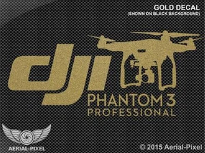 DJI Phantom 3 Professional Gold Drone Window / Case Decal Sticker - Picture 1 of 3