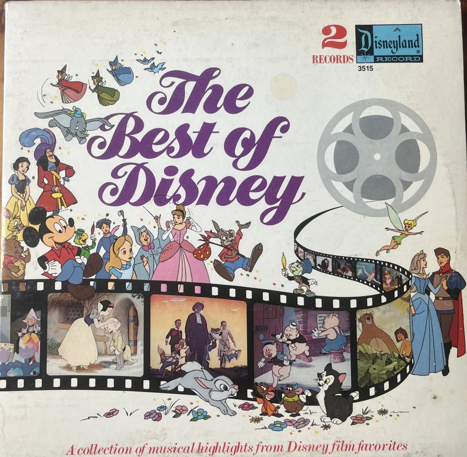 The Best of Disney 33 1/3 rpm 2-LP set, 3515 with Bambi, Dumbo, Pinocchio & more - Image 1 of 3