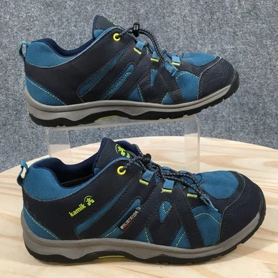Kamik Zapatos Juveniles 6 Trax Senderismo Impermeable Tenis Azul Con Cordones Parte Superior Baja Comodidad Foto 1 de 4