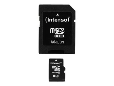 Intenso 8GB MicroSDHC 8 GB MicroSDHC Classe 10 25 MB/s Resistente agli 3413460 - Immagine 1 di 1
