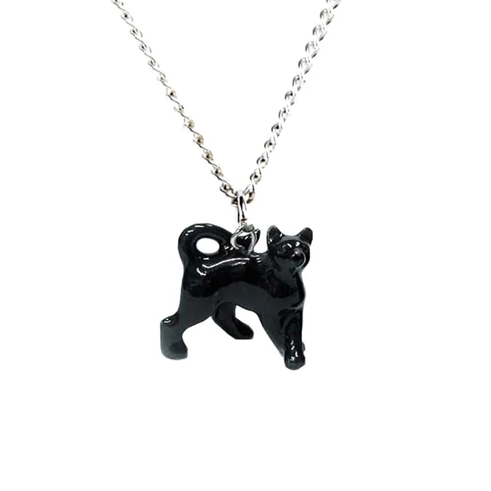 Joyería Little Critterz - Gato Negro Chapado en Plata - Colgante Joyería de Porcelana Foto 1 de 1