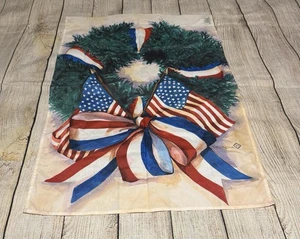 Toland Double Sided American Flag Wreath Large Outdoor Flag Red White Blue TubH9 - Picture 1 of 4