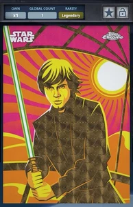 Star Wars Card Trader Chrome 2025 Kyber Light Luke Skywalker Superfractor 1cc - Picture 1 of 2