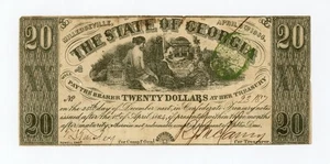 1864 Cr.23 $20 The State of GEORGIA Note - CIVIL WAR Era - Picture 1 of 3