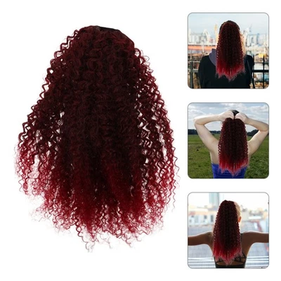  Zugband-Pferdeschwanz mit Afro Locken – Hochtemperatur-Synthetik-Extensions für - Bild 1 von 4