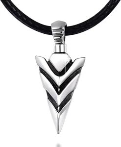 Sterling Silver Arrowhead Cremation Memorial Pendant Urn Necklace for Ashes Men - Picture 1 of 6