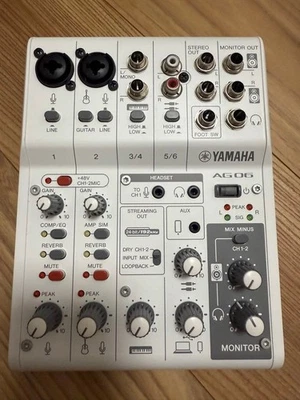 YAMAHA AG06MK2 White 6ch Live Streaming Mixer Used - Image 1 of 3