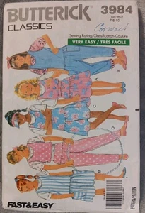 Jumper Jumpsuit Pattern Girl's Size 7 8 10 Butterick 3984 Uncut Factory Fold - Picture 1 of 2