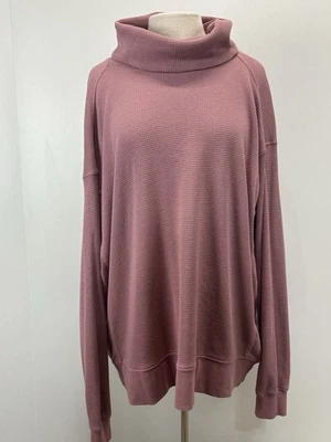 Suéter Eddie Bauer Cuello Capucha Talla 2XL Alto Plus Mujer’s Malva Térmico Tejido Waffle Foto 1 de 4